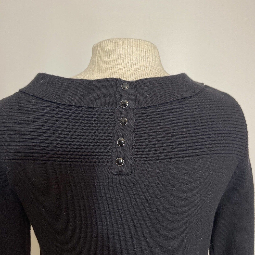 WHITE HOUSE BLACK MARKET Women’s S Viscose Nylon Sweater Knit Dress Black - Picture 5 of 10